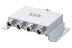 PE20DV1036A - 4 Way N Power Divider from 698 MHz to 2.7 GHz Rated at 30 Watts