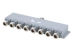 PE20DV1052 - 8 Way N Power Divider from 5 MHz to 500 MHz Rated at 10 Watts