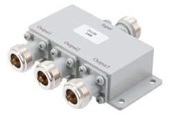 PE20DV1206 - 3 way N Power Divider from 1 MHz to 500 MHz Rated at 10 Watts