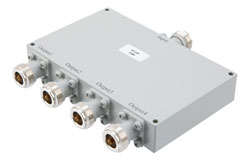 PE20DV1209 - 4 way N Power Divider from 300 MHz to 500 MHz Rated at 50 Watts
