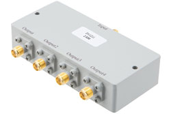 PE20DV1211 - 4 way SMA Power Divider from 10 MHz to 500 MHz Rated at 10 Watts