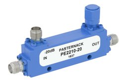 PE2210-20 - Directional 20 dB SMA Coupler From 2 GHz to 8 GHz Rated to 50 Watts
