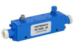 PE2226-30 - Directional 30 dB N Coupler From 1 GHz to 2 GHz Rated to 600 Watts