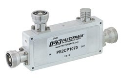 PE2CP1070 - Low PIM Directional 20 dB 7/16 DIN Coupler To 2.7 GHz Rated to 200 Watts