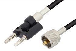 PE3010 - UHF Male to Banana Plug Cable Using RG58 Coax