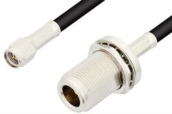PE3013 - SMA Male to N Female Bulkhead Cable Using RG58 Coax