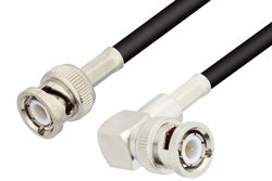 PE3020 - BNC Male to BNC Male Right Angle Cable Using RG58 Coax