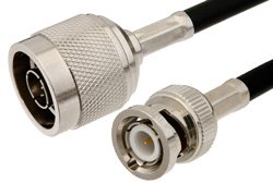 PE3042LF - N Male to BNC Male Cable Using RG58 Coax, RoHS