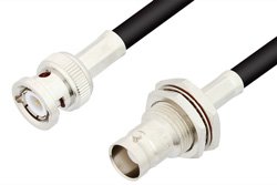 PE3103 - BNC Male to BNC Female Bulkhead Cable Using 75 Ohm RG59 Coax
