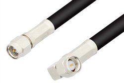 PE3137 - SMA Male to SMA Male Right Angle Cable Using 75 Ohm RG59 Coax