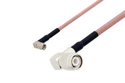 PE3169LF/HS - SMA Male Right Angle to TNC Male Right Angle Cable Using RG142 Coax with HeatShrink, LF Solder