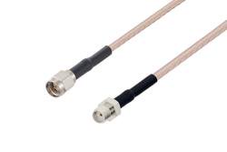 PE3171/HS - SMA Male to SMA Female Cable Using RG316-DS Coax with HeatShrink