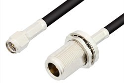 PE3193 - SMA Male to N Female Bulkhead Cable Using RG223 Coax