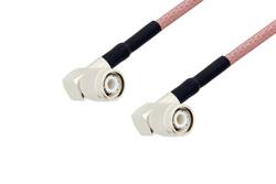 PE3194/HS - TNC Male Right Angle to TNC Male Right Angle Cable Using RG142 Coax with HeatShrink