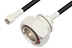 PE3221 - SMA Male to 7/16 DIN Male Cable Using RG58 Coax