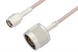18 GHz Precision N Male to SMA Male Cable Assembly 6" BRACKE BM95003.6 