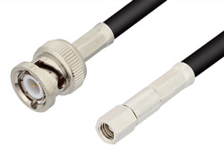 PE3238LF - SMC Plug to BNC Male Cable Using RG223 Coax, RoHS