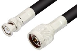 PE3252 - N Male to BNC Male Cable Using RG8 Coax