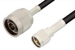 PE3282LF - N Male to Mini UHF Male Cable Using RG58 Coax, RoHS