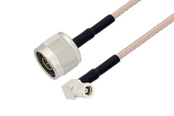 PE3312/HS - N Male to SMB Plug Right Angle Cable Using RG316 Coax with HeatShrink