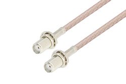 PE33158 - SMA Female Bulkhead to SMA Female Bulkhead Cable Using RG316 Coax