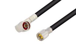 PE33173 - N Male Right Angle to UHF Male Cable Using RG8 Coax