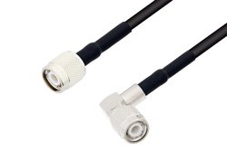 PE33174LF/HS - TNC Male to TNC Male Right Angle Cable Using RG58 Coax , LF Solder