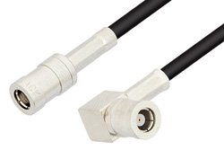 PE33175LF - SMB Plug to SMB Plug Right Angle Cable Using RG174 Coax, RoHS