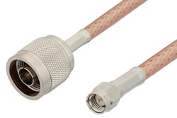 PE3318LF - SMA Male to N Male Cable Using PE-P195 Coax, RoHS