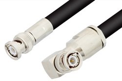 PE3327 - BNC Male to BNC Male Right Angle Cable Using RG8 Coax