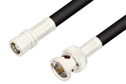 PE33270LF - 75 Ohm SMB Plug to 75 Ohm BNC Male Cable Using 75 Ohm RG59 Coax, RoHS