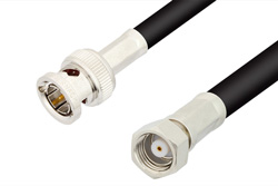 PE33330 - 75 Ohm SMC Plug to 75 Ohm BNC Male Cable Using 75 Ohm RG59 Coax