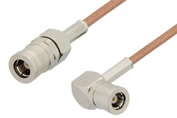 PE33356 - SMB Plug to SMB Plug Right Angle Cable Using RG178 Coax
