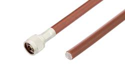PE33372LF - N Male to Straight Cut Lead Cable Using RG393 Coax, LF Solder