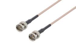 PE33401/HS - 75 Ohm BNC Male to 75 Ohm BNC Male Cable Using 75 Ohm RG179 Coax with HeatShrink