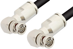 PE33426 - 75 Ohm BNC Male Right Angle to 75 Ohm BNC Male Right Angle Cable Using 75 Ohm RG6 Coax
