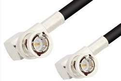 PE33430LF - 75 Ohm BNC Male Right Angle to 75 Ohm BNC Male Right Angle Cable Using 75 Ohm RG59 Coax, RoHS