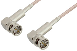 PE33432 - 75 Ohm BNC Male Right Angle to 75 Ohm BNC Male Right Angle Cable Using 75 Ohm RG179 Coax