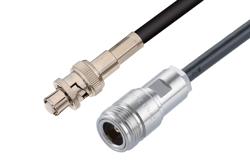 PE33433LF - SHV Plug to N Female Cable Using 75 Ohm RG59 Coax, LF Solder