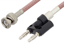 PE33440LF - BNC Male to Banana Plug Cable Using RG142 Coax