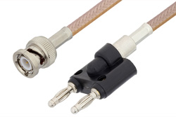 PE33444 - Banana Plug to BNC Male Cable Using RG400 Coax