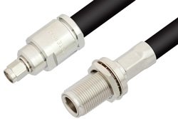 PE33481 - SMA Male to N Female Bulkhead Cable Using RG214 Coax