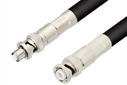 PE33516LF - MHV Male to SHV Plug Cable Using RG214 Coax, RoHS