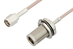 PE33555LF - SMA Male to N Female Bulkhead Cable Using RG316 Coax, RoHS