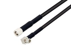 PE33556LF/HS - SMC Plug to SMC Plug Right Angle Cable Using RG174 Coax with HeatShrink, LF Solder