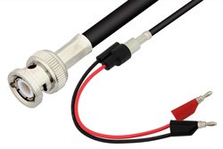 PE33559 - BNC Male to Mini Banana Plug Cable Using 75 Ohm RG59 Coax