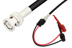 PE33563 - BNC Male to Hook Cable Using 75 Ohm RG59 Coax