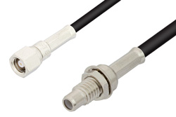 PE33580LF - SMC Plug to SMC Jack Bulkhead Cable Using RG174 Coax, RoHS