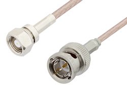 PE33586LF - 75 Ohm SMC Plug to 75 Ohm BNC Male Cable Using 75 Ohm RG179 Coax, RoHS
