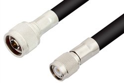 PE33615LF - N Male to TNC Male Cable Using RG8 Coax, RoHS